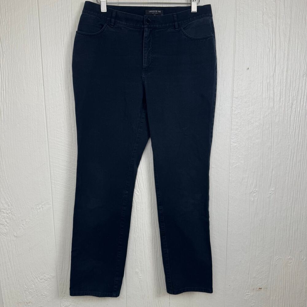 Lafayette 148 New York Women's Blue Pants Size 8 Cotton Blend Casual Career - Picture 7 of 8